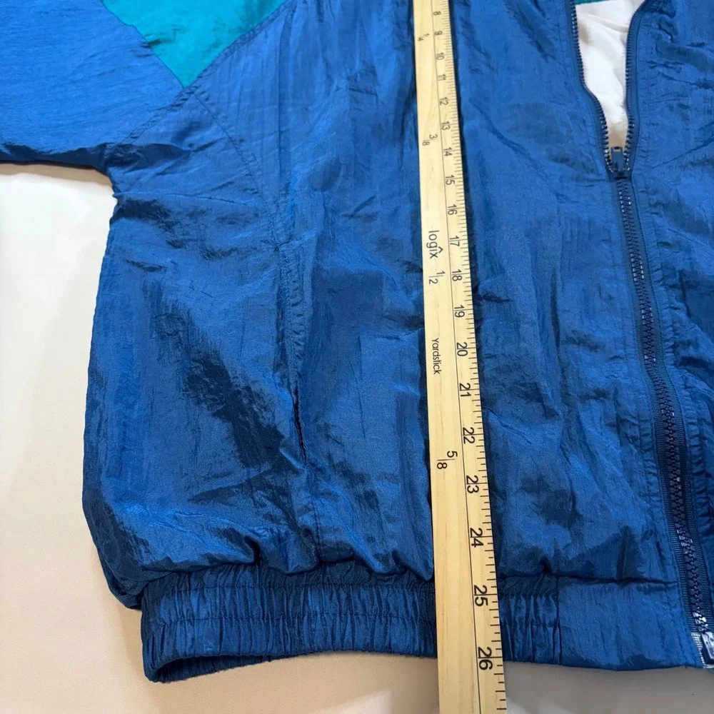 Vtg 90s Gear For Sports Nylon Tracksuit Mens L Blue Teal Colorblock Windbreaker